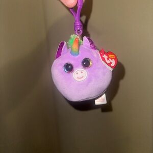 Ty Squish-a-Boo Clip Rosette the Unicorn, a mini plush collectible
